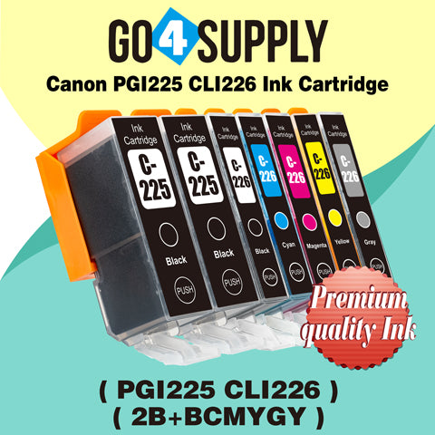 Compatible Included Grey Combo Canon 225/226 PGI225xl CLI226xl PGI-225xl CLI-226xl Ink Cartridge Used for Canon PIXMA MG7720, PIXMA TS8020/9020 Printers