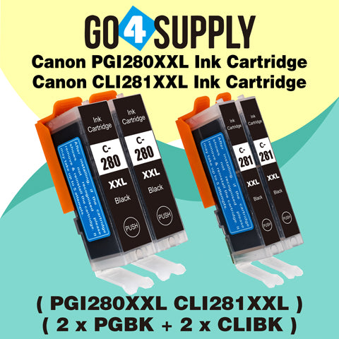 Compatible (PGBK+CLIBK) Canon PGI280 CLI281 Ink Cartridge Used for PIXMA TS702/TR7520/TR8520/TR8620/TS6120/TS6220/TS6320/TS8120/TS8220/TS8320/TS8322/TS9120/TS9520/TS9521C