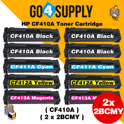 Compatible Set Combo HP 410A CF410A CF411A CF412A CF413A Toner Cartridge Used for Color LaserJet Pro M452dw/452dn/452nw, Color LaserJet Pro MFPM477fnw/M477fdn/M477fdw, Color LaserJet Pro MFP M377dw Printers