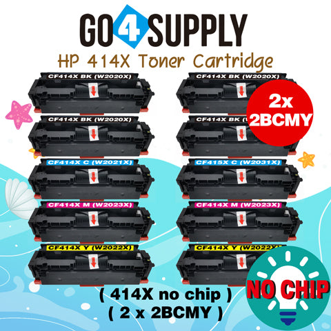 Compatible HP CF414X (NO CHIP) W2020X W2021X W2022X W2023X Set Combo Toner Cartridge Used for Color LaserJet Pro M454dn/M454dw; MFP M479dw/M479fdn/M479fdw/M454nw; Enterprise M455dn/ MFP M480f/ MFP M480f; Color LaserJet Managed E45028