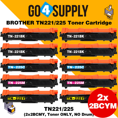 Compatible Set Combo Brother TN221 TN225 TN-221 TN-225 Toner Unit Used for Brother HL-3140CW/ HL-3142CW/ HL-3150CDW/ HL-3152CDW/ HL-3170CDW/ HL-3172CDW/ MFC-9130CW/ MFC-9140CDN/ MFC-9330CDW/ MFC-9340CDW; DCP-9020CDW Printer