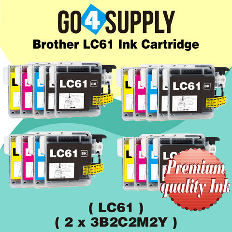 Compatible Set Combo Brother 61xl LC61 LC61XL Ink Cartridge Used for MFC-250C/255CW/257CW/290C/295CN/490CW/495CW/615W/790CW/795CW/990CW/5490CN/5490CW/5890CN/5895CW/6490CW/6890CDW,MFC-J220/J265w/J270w/J410/J410w/J415W/J615W/J630W Printer