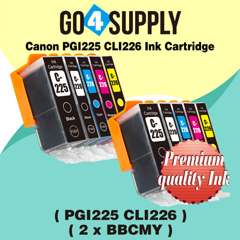 Compatible NO Included Grey Combo Canon 225/226 PGI225xl CLI226xl PGI-225xl CLI-226xl Ink Cartridge Used for Canon PIXMA MG5720/MG5721 Black Silver/MG5722 White Silver/MG6820/MG6821 Black Silver/MG6822/MG7720; PIXMA TS5020/6020/8020/9020 Printers