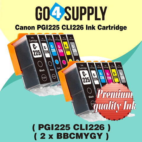 Compatible Included Grey Combo Canon 225/226 PGI225xl CLI226xl PGI-225xl CLI-226xl Ink Cartridge Used for Canon PIXMA MG7720, PIXMA TS8020/9020 Printers