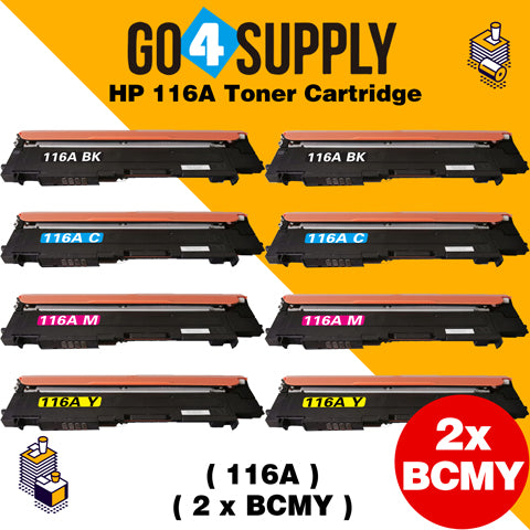Compatible Set Combo HP 116A W2060A W2061A W2062A W2063A Toner Cartridge Used for HP Color Laser MFP 179fnw/ 178nw; Color Laser 150a/ 150w/ 150nw Printer