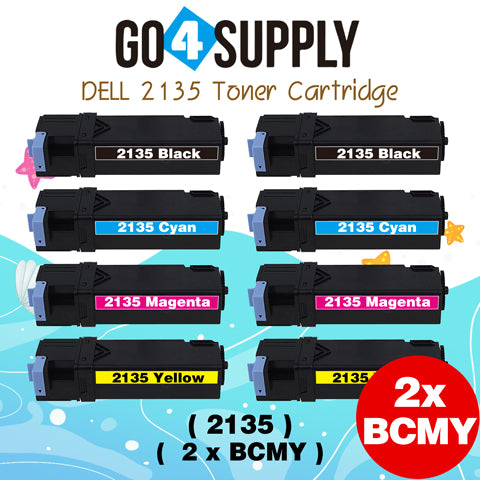 Compatible Dell 2135 set combo 330-1389 Black 330-1390 Cyan 330-1391 Yellow 330-1392 Magenta Toner Cartridge Replacement for 2135CN 2130CN Laser Printer