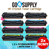 Compatible HP Set Combo (BCMY, WITH CHIP) CF206A W2110A W2111A W2112A W2113A 206A Toner Cartridge Replacement for HP Color LaserJet Pro MFP M283fdw/M283fdn; M255dw/M255nw