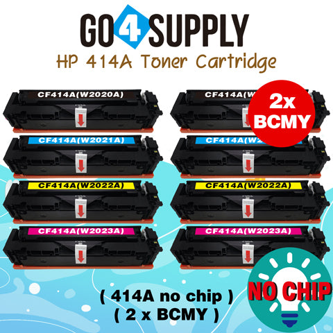 Compatible HP CF414A (NO CHIP) W2020A W2021A W2022A W2023A Set Combo Toner Cartridge Used for Color LaserJet Pro M454dn/M454dw; MFP M479dw/M479fdn/M479fdw/M454nw; Enterprise M455dn/ MFP M480f/ MFP M480f; Color LaserJet Managed E45028