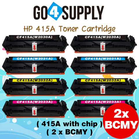 Compatible HP Set Combo W2030A W2031A W2032A W2033A CF415A (BCMY, WITH CHIP) Toner Cartridge Used for Color LaserJet Pro M454dn/M454dw; MFP M479dw/M479fdn/M479fdw/M454nw; Enterprise M455dn/MFP M480f; Color LaserJet Managed E45028