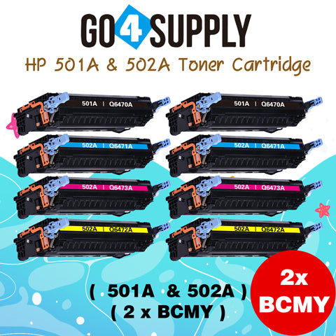 Compatible Combo Set HP 502A Q6470A Q60471A Q6472A Q6473A to use for Color Laserjet 3600n 3600dtn 3800 CP3505 3505n 3505dn 3600 Printers