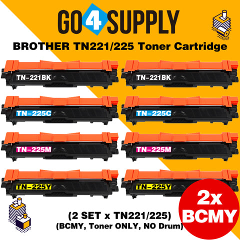 Compatible Set Combo Brother TN221 TN225 TN-221 TN-225 Toner Unit Used for Brother HL-3140CW/ HL-3142CW/ HL-3150CDW/ HL-3152CDW/ HL-3170CDW/ HL-3172CDW/ MFC-9130CW/ MFC-9140CDN/ MFC-9330CDW/ MFC-9340CDW; DCP-9020CDW Printer