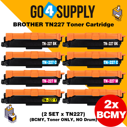 Compatible Set Combo Brother 227 TN227 TN-227 Toner Unit Used for Brother HL-L3210CW/L3230CDW/L3710CDW/L3270CDW/L3290CDW; DCP-L3510CDW/L3550CDW/L3551CDW; MFC-L3710CW/3730CDW/L3750CDW/L3770CDW/L3745CDW Printer