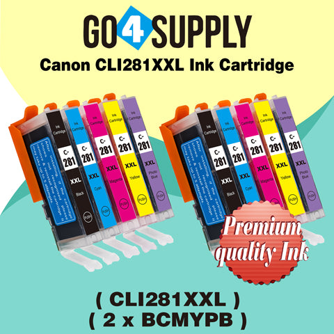Compatible (WITHOUT Large Black) Included Photo Blue 5-Color Combo (BCMY+PB) Canon CLI281 CLI281XXL CLI-281XXL Ink Cartridge CLI281XL CLI-281XL Used for PIXMA TS8120/TS8220/TS8320/TS9120 Printers