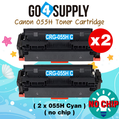 Compatible CANON (High-Yield Page) Cyan CRG055H (NO CHIP) CRG-055H Toner Cartridge Used for Canon i-SENSYS MF741Cdw; i-SENSYS MF745Cdw;  i-SENSYS MG743Cx