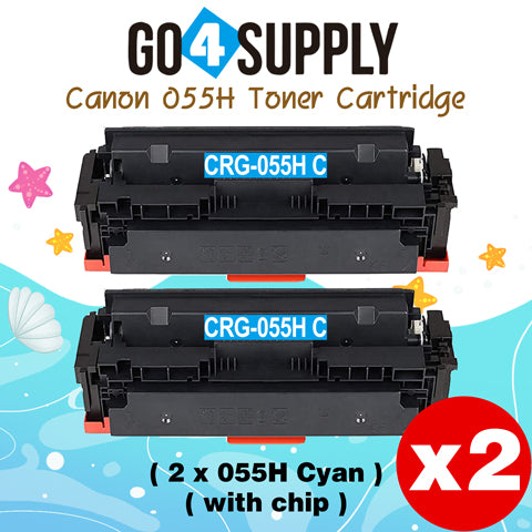 Compatible CANON (High-Yield Page) Cyan CRG055H (WITH CHIP) CRG-055H Toner Cartridge Used for Canon i-SENSYS MF741Cdw; i-SENSYS MF745Cdw;  i-SENSYS MG743Cx