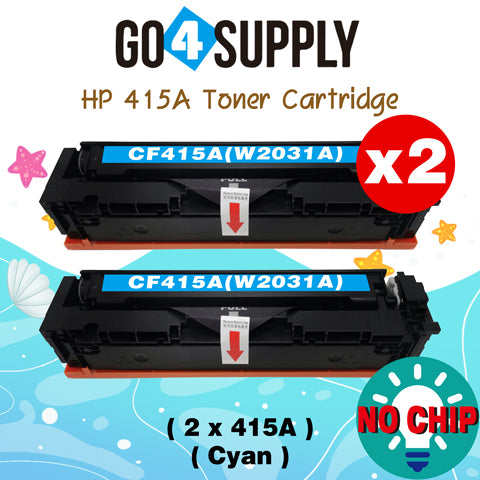 Compatible HP Cyan W2031A CF415A (NO CHIP) Toner Cartridge Used for Color LaserJet Pro M454dn/M454dw; MFP M479dw/M479fdn/M479fdw/M454nw; Enterprise M455dn/MFP M480f; Color LaserJet Managed E45028