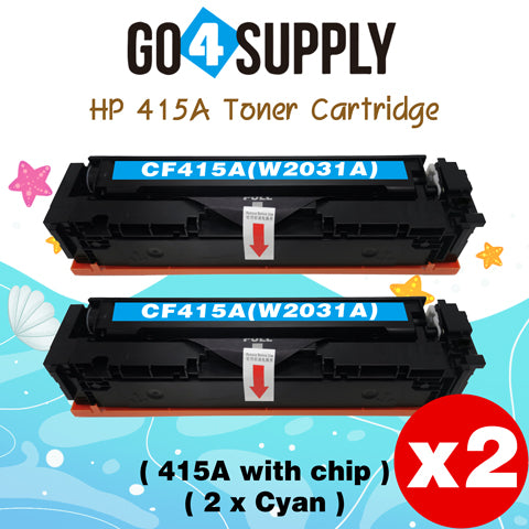 Compatible HP Cyan W2031A CF415A (WITH CHIP) Toner Cartridge Used for Color LaserJet Pro M454dn/M454dw; MFP M479dw/M479fdn/M479fdw/M454nw; Enterprise M455dn/MFP M480f; Color LaserJet Managed E45028