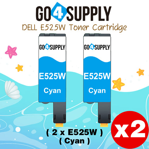 Compatible Dell 593-BBJU Cyan E525W E525 525w to use with E525w Wireless Color Printers