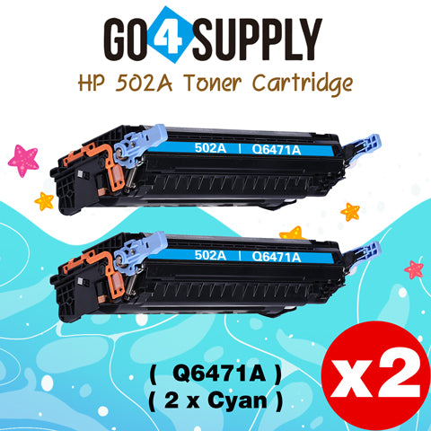Compatible HP Cyan Q6471A 502A Q6470A Toner Cartridge to use for HP Color Laserjet CP3505 3505n 3505dn 3600 3600n 3600dtn 3800 Printers