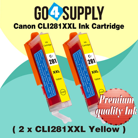 Compatible Yellow Canon CLI281 CLI281XXL CLI-281XXL Ink Cartridge CLI281XL CLI-281XL Used for PIXMA TS702/TR7520/TR8520/TR8620/TS6120/TS6220/TS6320/TS8120/TS8220/TS8320/TS9120/TS9520/TS9521C Printers