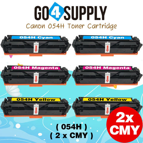 Compatible CANON Set Combo CRG054H (BCMY) Toner Cartridge CRG-054H Used for i-SENSYS LBP621Cw/LBP623Cw/MF641Cw/MF643Cdw/MF645Cx; Color imageCLASS MF642Cdw/MF641Cw/MF644Cdw/LBP622Cdw