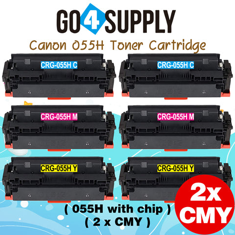 Compatible (High-Yield Page) CANON CRG055H (BCMY, WITH CHIP) Set Combo CRG-055H Toner Cartridge Used for Canon i-SENSYS MF741Cdw;  i-SENSYS MF745Cdw;  i-SENSYS MG743Cx