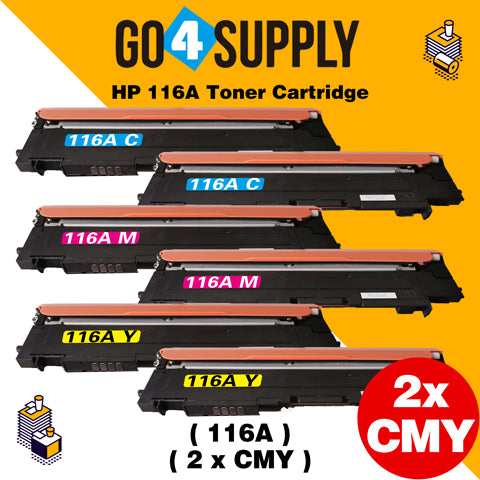 Compatible 3-Color Combo HP 116A W2061A W2062A W2063A Toner Cartridge Used for HP Color Laser MFP 179fnw/ 178nw; Color Laser 150a/ 150w/ 150nw Printer