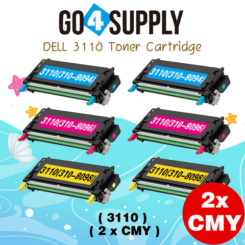 Compatible Combo Set Dell 310-8092 310-8094 310-8096 310-8098 (High Yield, 8000 Pages) Toner Cartridge Used for DELL 3115 3115cn 3110cn Printers