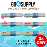 Compatible Combo Set Oki Type C17 C330 to used with OKI C330DN C530DN MC361 MC362W MC561 MC562W MFP MC352DN Printers (4-Pack)