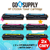 Compatible HP Set Combo (BCMY, WITH CHIP) CF206A W2110A W2111A W2112A W2113A 206A Toner Cartridge Replacement for HP Color LaserJet Pro MFP M283fdw/M283fdn; M255dw/M255nw