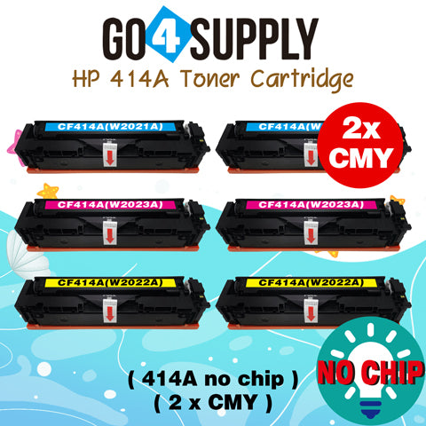 Compatible HP CF414A (NO CHIP) W2020A W2021A W2022A W2023A Set Combo Toner Cartridge Used for Color LaserJet Pro M454dn/M454dw; MFP M479dw/M479fdn/M479fdw/M454nw; Enterprise M455dn/ MFP M480f/ MFP M480f; Color LaserJet Managed E45028