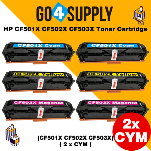 Compatible 3-Color Combo HP 500x CF500x CF501x CF502x CF503x 202x Toner Cartridge Used for HP Color LaserJet Pro M254/M254dw/254nw; MFP M281cdw/281fdn/281fdw/280/280nw Printer