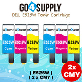 Compatible Combo Set Dell E525W 525 E525 525w to use with Dell E525W Color Laser Printer (Black 593-BBJX, Cyan 593-BBJU, Magenta 593-BBJV, Yellow 593-BBJW, 4-Pack)