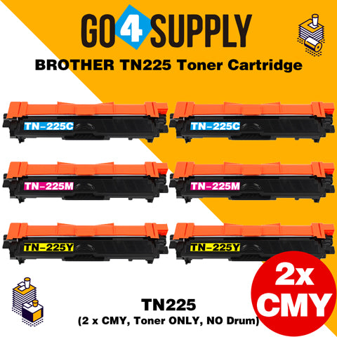 Compatible 3-Color Combo Brother TN225 TN-225 Toner Unit Used for Brother HL-3140CW/ HL-3142CW/ HL-3150CDW/ HL-3152CDW/ HL-3170CDW/ HL-3172CDW/ MFC-9130CW/ MFC-9140CDN/ MFC-9330CDW/ MFC-9340CDW; DCP-9020CDW Printer