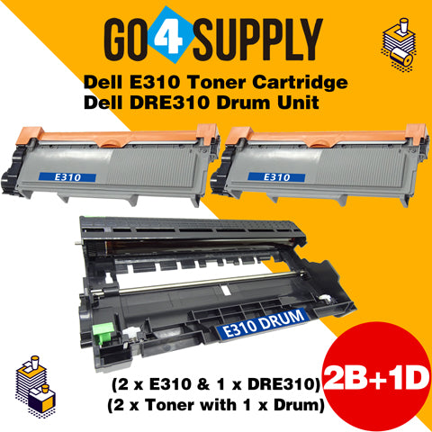 Compatible Kits Combo Dell E310 Toner Unit with DRE310 Drum Unit Used for Dell310, Dell 513, Dell 514 Printer