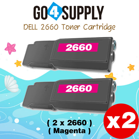 Compatible Dell 2660 Magenta 593-BBBS V4TG6 Toner Cartridge Replacement for C2660dn C2665dnf Printer