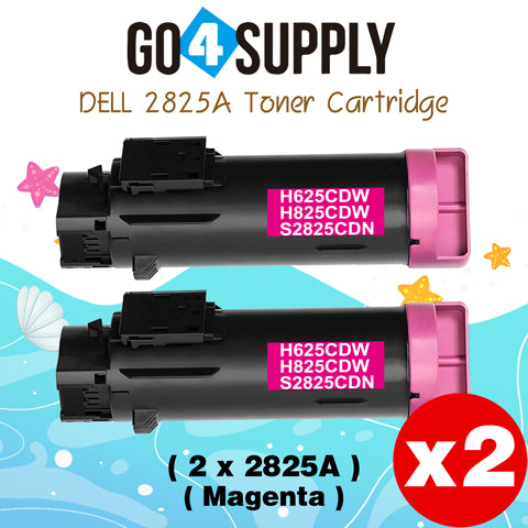 Compatible (2,500 Yield) Dell 2825 593-BBOY 5PG7P Magenta Toner Cartridge Replacement for H625cdw H825cdw S2825cdn H625 Printer