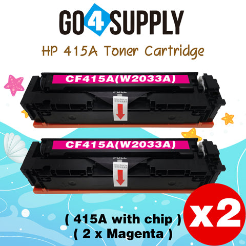 Compatible HP Magenta W2033A CF415A (WITH CHIP) Toner Cartridge Used for Color LaserJet Pro M454dn/M454dw; MFP M479dw/M479fdn/M479fdw/M454nw; Enterprise M455dn/MFP M480f; Color LaserJet Managed E45028