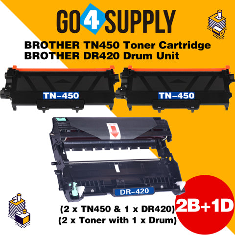 Compatible Kits Combo Brother TN450 TN-450 Toner Unit with DR420 DR-420 Drum Unit Used for Brother DCP7060D DCP7065DN; HL2220/ 2230/ 2240/ 2240D/ 2250/ 2250DN/ 2270DW MFC7360N; MFC7460DN MFC7860DW Printer