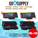 Compatible Combo Set (Drum + Toner) TN460 TN-460 Toner Cartridge with DR400 DR-400 Drum Unit Used for Brother HL1030/1230/1240/1250/1270n/1435/1440/1450; MFC1260/1270/2500/8300/9850 Printer