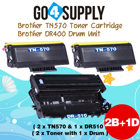 Compatible Combo Set (Drum + Toner) TN570 TN-570 Toner Cartridge with DR510 DR-510 Drum Unit Used for Brother HL1030/1435/1230/1440/1240/1450/1250/1470n; MFC8500/8600/8700; DCP1200/1400 Printer