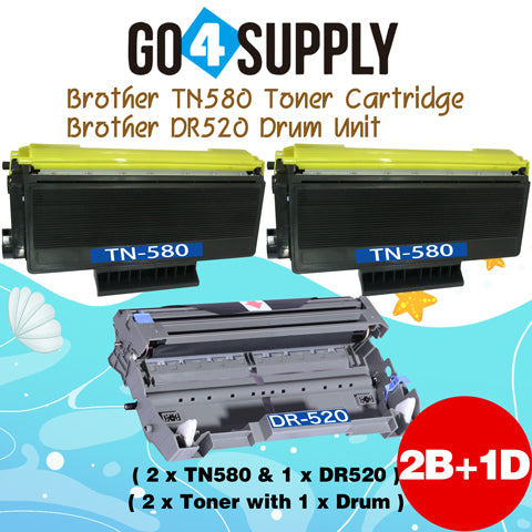 Compatible Combo Set (Drum + Toner) TN580 TN-580 Toner Cartridge with DR520 DR-520 Drum Unit Used for Brother HL5240/5250DN/5250DNT/5340/5350/5380/5270/5280DW; MFC8460N/8860DN/8480DN; DCP8060/MF8870/8670/8065DN Printer