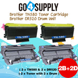 Compatible Combo Set (Drum + Toner) TN580 TN-580 Toner Cartridge with DR520 DR-520 Drum Unit Used for Brother HL5240/5250DN/5250DNT/5340/5350/5380/5270/5280DW; MFC8460N/8860DN/8480DN; DCP8060/MF8870/8670/8065DN Printer