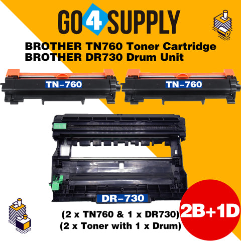 Compatible kits Combo Brother TN760 TN-760 Toner Unit with DR730 DR-730 Drum Unit Used for Brother DCP-L2550DW, HL-L2350DW, HL-L2370DW, HL-L2370DW XL, HL-L2390DW, HL-L2395DW, MFC-L2710DW, MFC-L2750DW, MFC-L2750DW XL Printer