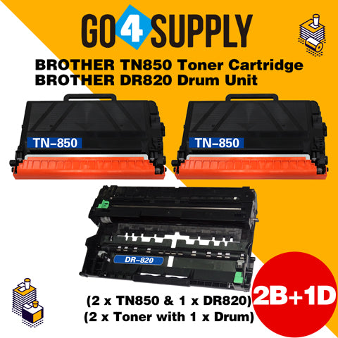 Compatible Kits Combo Brother TN850 TN-850 Toner Unit with DR820 DR-820 Drum Unit Used for DCP-L5500DN/L5600DN/L5650DN, HL-L5000D/L5100DN/L5200DW/L5200DWT/L6200DW/L6200DWT/L6250DW/L6300DW/L6400DW/L6400DWT Printer