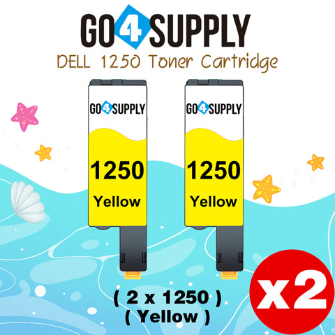 Compatible Yellow Dell 1250/WM2JC Toner Cartridge Replacement for Dell 331-0779 Used for 1250c 1350cnw 1355cn 1355cnw C1760nw C1765nf Printer