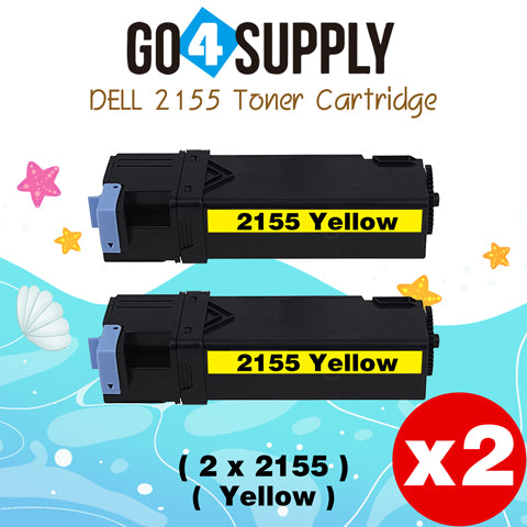 Compatible Dell 2155 Yellow Toner Cartridge Replacement for 2150cn 2150cdn 2155cn 2155cdn Printer