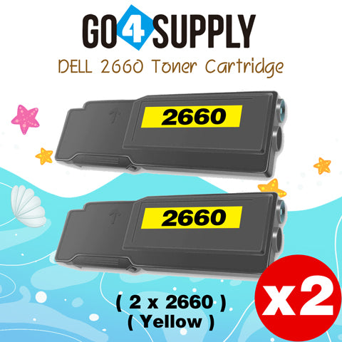 Compatible Dell 2660 Yellow 593-BBBR 2K1VC Toner Cartridge Replacement for C2660dn C2665dnf Printer