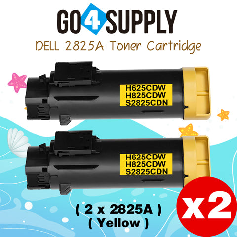 Compatible (2,500 Yield) Dell 2825 593-BBOZ 3P7C4 Yellow Toner Cartridge Replacement for H625cdw H825cdw S2825cdn Printer