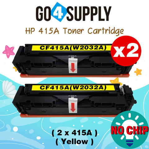 Compatible HP Yellow W2032A CF415A (NO CHIP) Toner Cartridge Used for Color LaserJet Pro M454dn/M454dw; MFP M479dw/M479fdn/M479fdw/M454nw; Enterprise M455dn/MFP M480f; Color LaserJet Managed E45028